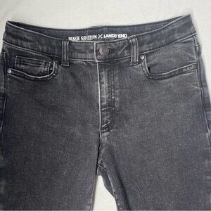 Lands' End Girls Kids High Rise Black Jeans